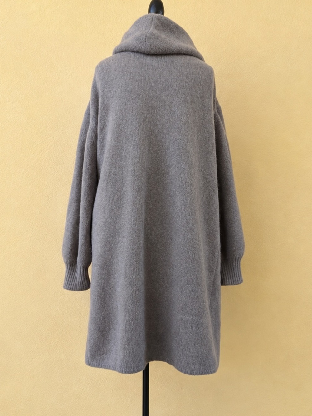 FRAMeWORK W/FOX Hooded Cardigan Taupe Brown Wool Fox Blend One Size Like New! - Picture 6 of 8